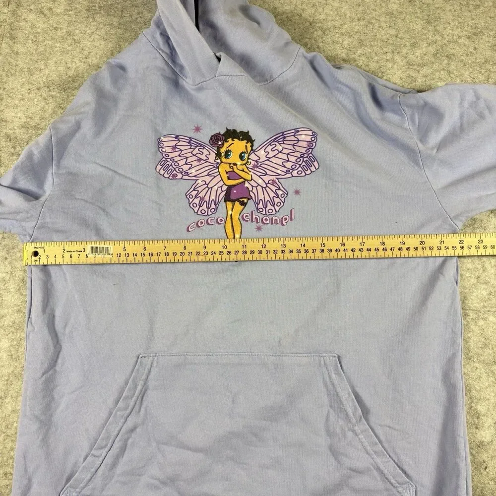 Mega Yacht Blue Purple Oversized Graphic Hoodie Sweatshirt 100% Cotton Womens OS